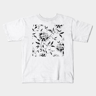 Pretty black floral pattern Kids T-Shirt